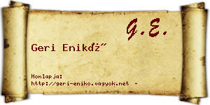 Geri Enikő névjegykártya